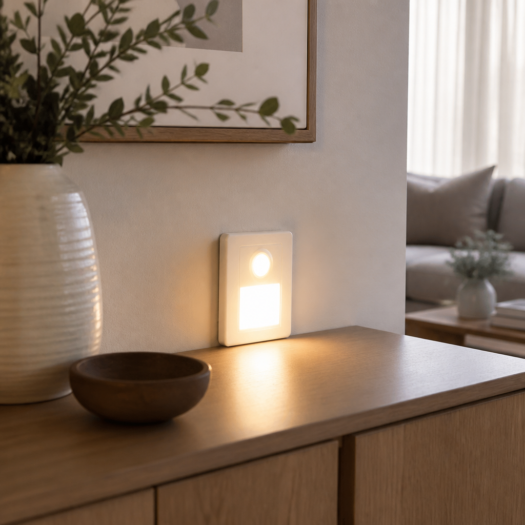 Motion Sensor Recessed Wall Sconce - Flush White Housing with Warm 2700K or Cool 7000K White LED for Hallway, Bedhead and Stairs