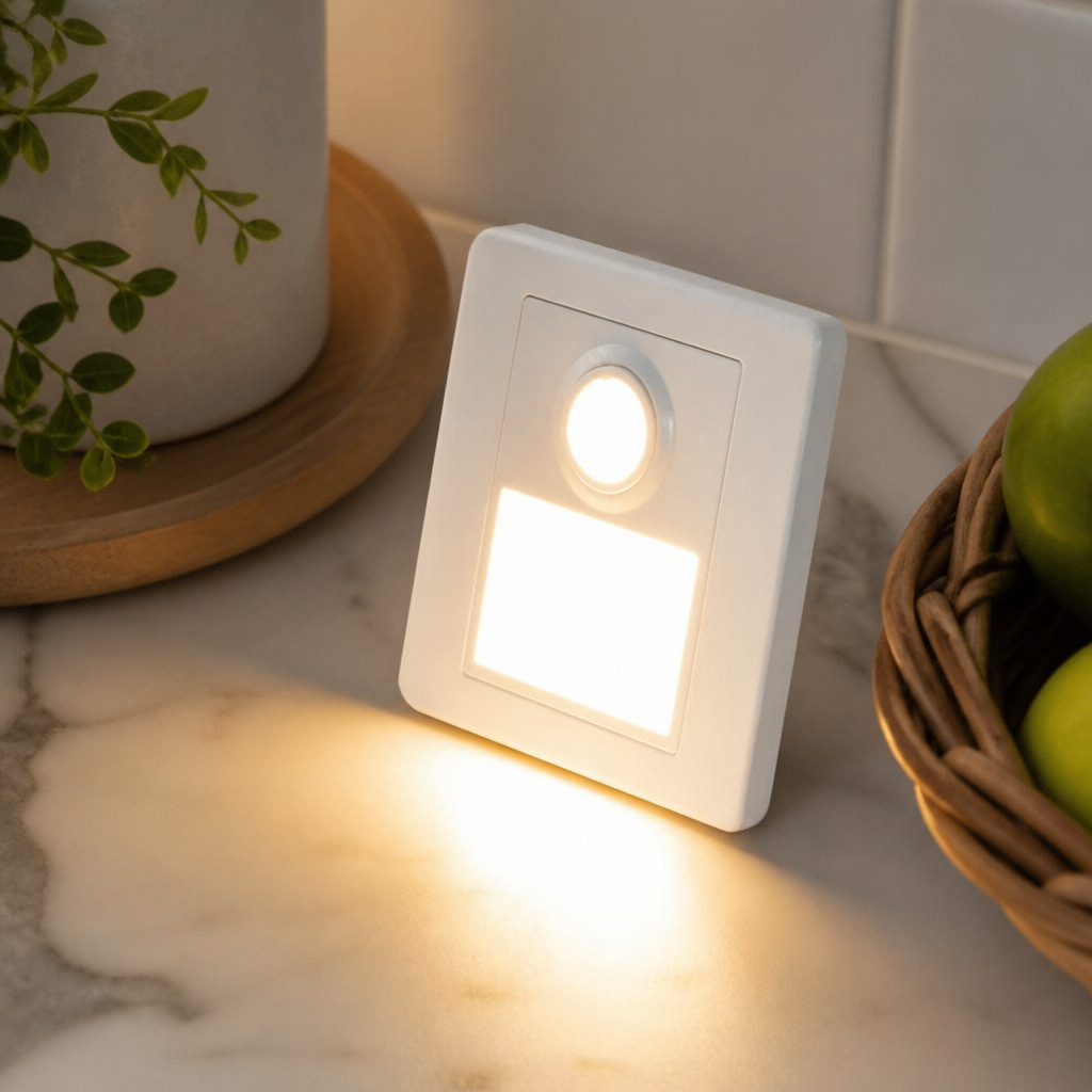 Motion Sensor Recessed Wall Sconce - Flush White Housing with Warm 2700K or Cool 7000K White LED for Hallway, Bedhead and Stairs