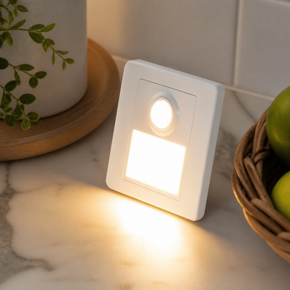 Motion Sensor Recessed Wall Sconce - Flush White Housing with Warm 2700K or Cool 7000K White LED for Hallway, Bedhead and Stairs