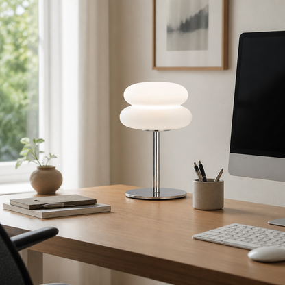 Bauhaus Mushroom Table Lamp - USB Powered Warm Glare-Free LED Light in Three Style Options for Bedside Table, Console and Desk