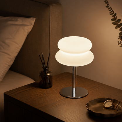 Bauhaus Mushroom Table Lamp - USB Powered Warm Glare-Free LED Light in Three Style Options for Bedside Table, Console and Desk
