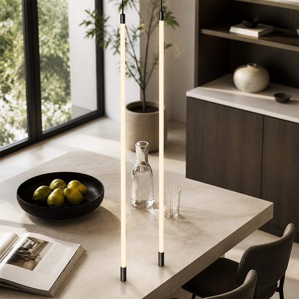 Modern Silicone Floor Lamp - 120 to 180cm Ceiling or Plug Type Standing Light with Warm and Natural White Remote Control Options