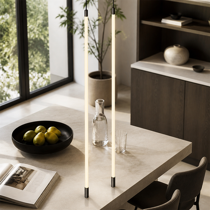 Modern Silicone Floor Lamp - 120 to 180cm Ceiling or Plug Type Standing Light with Warm and Natural White Remote Control Options