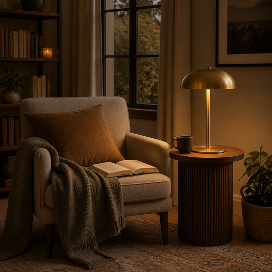Cordless Mushroom Touch Table Lamp - 5W Three Colour LED with 1800mAh USB Rechargeable Battery in Silver, Gold, White or Black