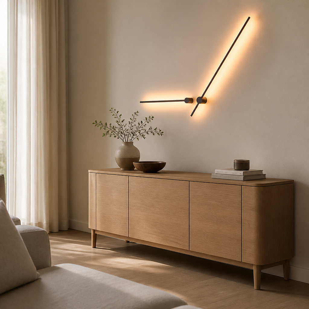 Nordic Minimalist Wall Lamp - 55cm 7W or 100cm 14W Linear LED Sconce in Warm or Cool White for Hallway, Headboard and Stairs