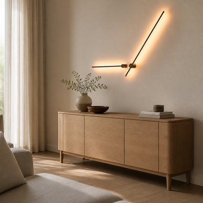 Nordic Minimalist Wall Lamp - 55cm 7W or 100cm 14W Linear LED Sconce in Warm or Cool White for Hallway, Headboard and Stairs