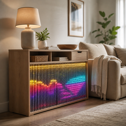 RGBIC Music Sync Light - 2.4 by 2.4m Bluetooth Colour Changing Set with Beat Reactive Scenes, Timers and App or Remote Dimming