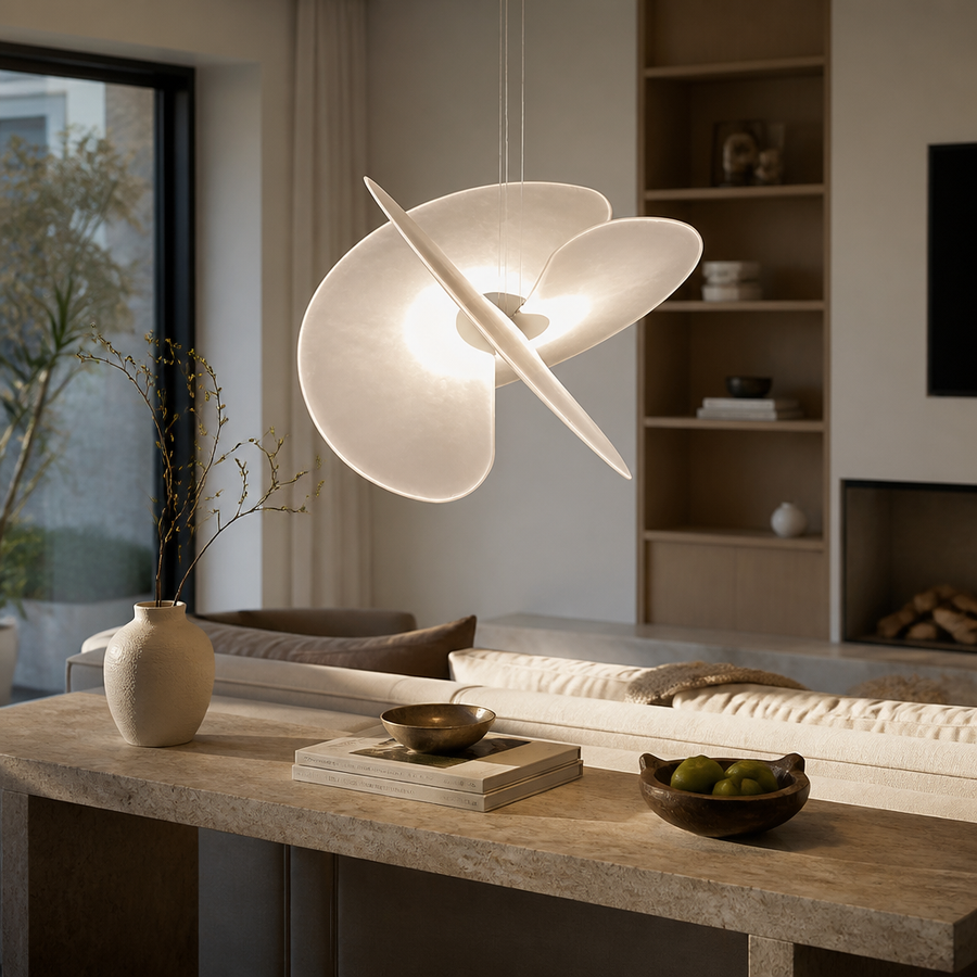 Nordic Silk Pendant Light - Silk Shade from 40cm to 100cm with 3000K Warm, 4000K Natural or 6000K White Light for Dining Table and Bedside