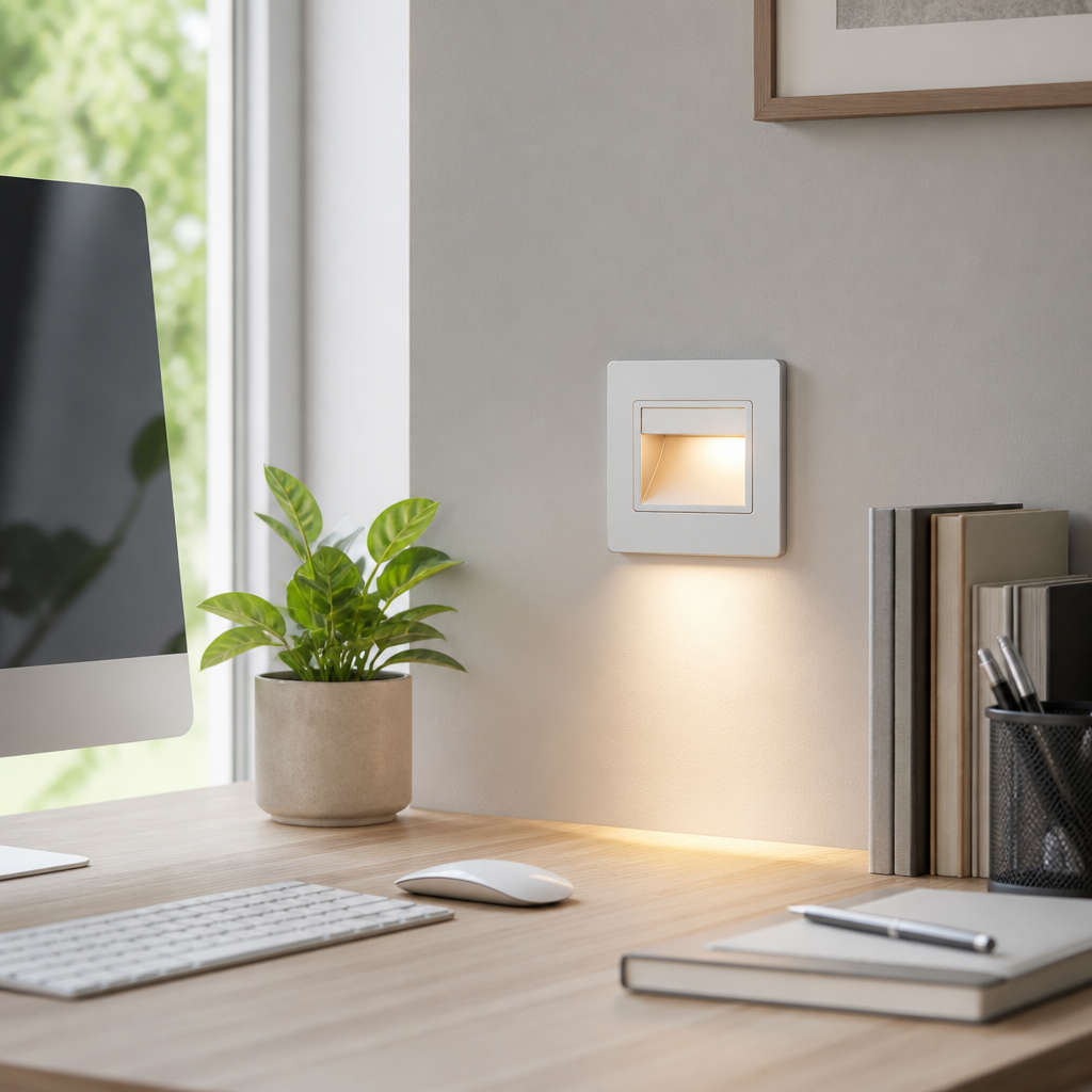 Recessed Stair Light - 1.5W Smile or 95mm Round Fitting in Gold, Silver, White or Black with 3000K or 6000K LED and Mounting Box