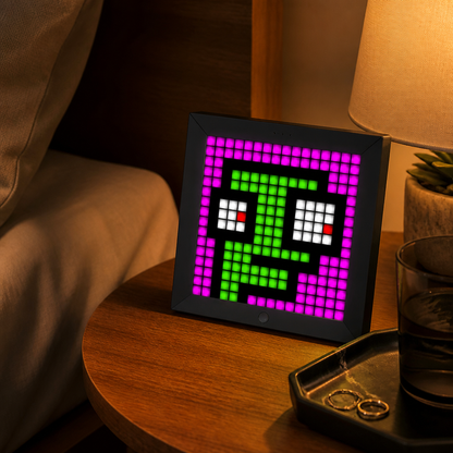 RGB Smart LED Pixel Panel - Black App Controlled Colour Display with Scene, Timer and Brightness Control for Desk, Shelf and Gaming Wall
