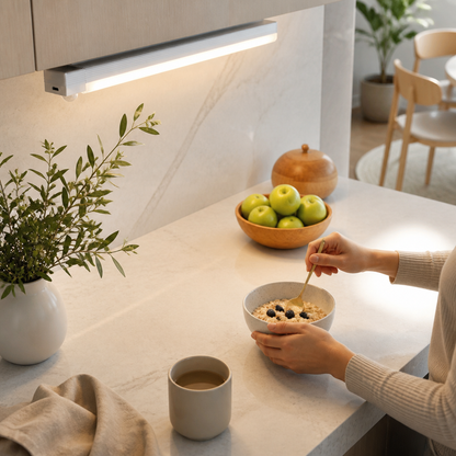 Cordless Magnetic Motion Sensor LED Bar Light - 10 to 50cm Rechargeable Strip in Cool, Warm or Three Colour Modes for Cupboards and Worktops