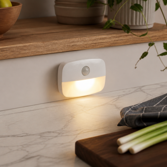 Night Light - Motion Sensor LED in Warm or Cold White with a Soft Glare-Free Glow for a Nursery, Hallway or Bedside Cabinet