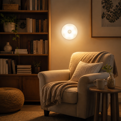 Motion Sensor Rechargeable Night Light - Cordless Warm or White LED with Manual Switch Option in Single to Six Piece Sets