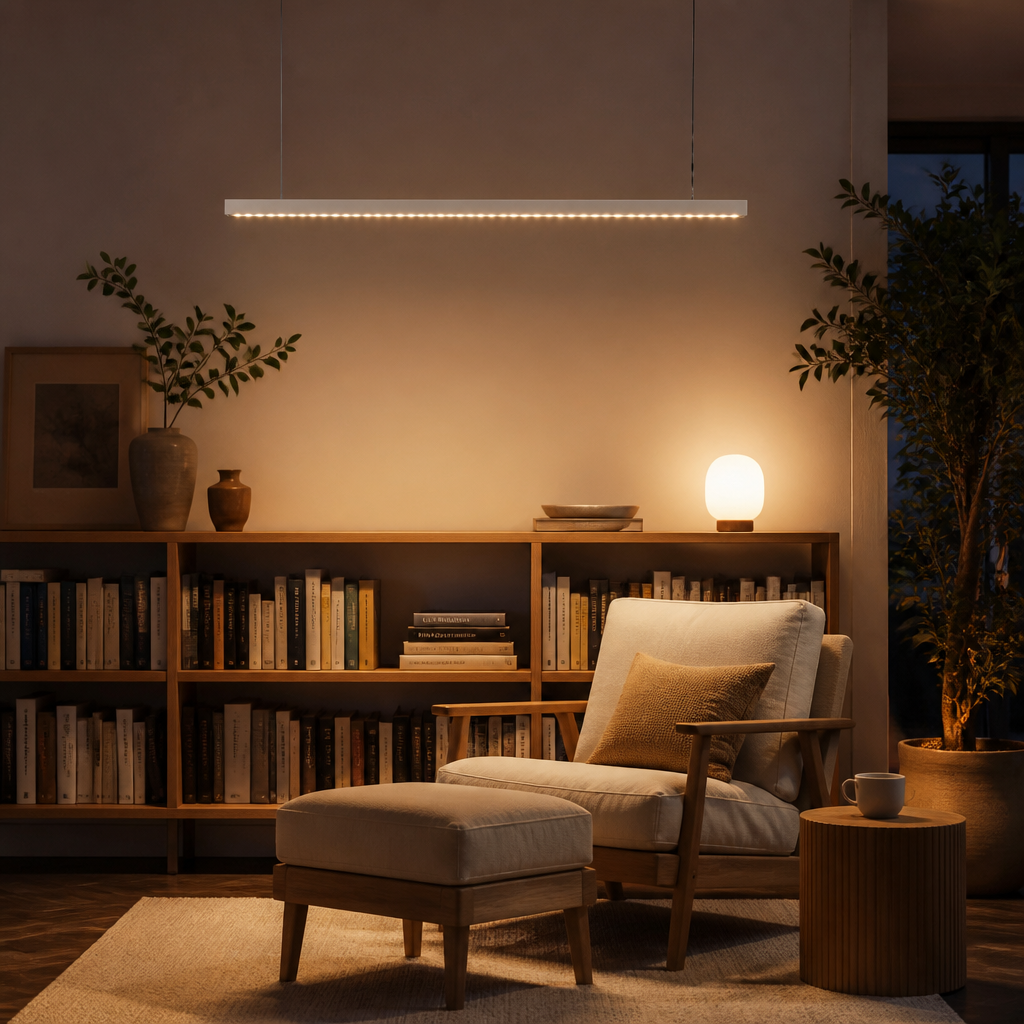 LED Long Strip Linear Pendant - Aluminium Bar Light from 135 to 1200mm and 5W to 45W in Flood, Spot or Combination Beams for Kitchen Island