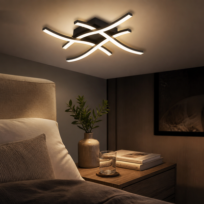 Rotatable LED Ceiling Spot Light Bar - Black Iron 2, 3 and 4 Head Fitting in 30 or 50cm Lengths with Cool White Aimable Beams for Kitchens