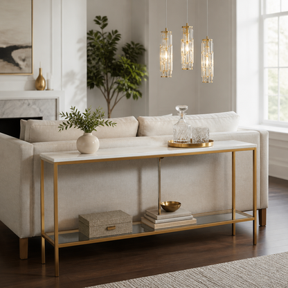 Modern Crystal Pendant Light - Faceted Hanging Lamp in Plated Gold, Silver or Black on Adjustable Cord for Dining Table, Bar and Bedside