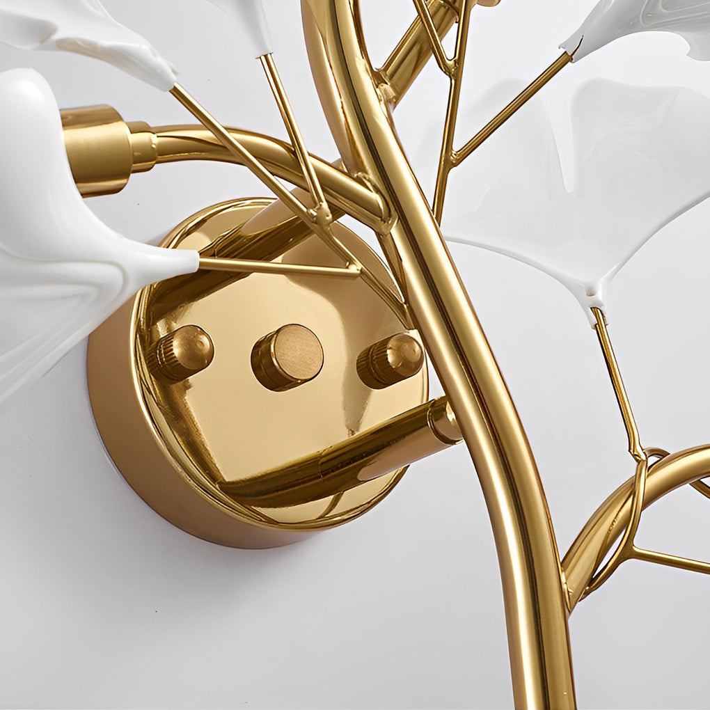 Ginkgo Wall Ligh Modern Gold Branch and Leaf Wall Light