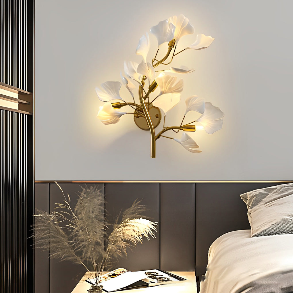 Ginkgo Wall Ligh Modern Gold Branch and Leaf Wall Light