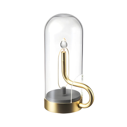 Glass Dome Table Light Atmosphere LED Candle Version Light