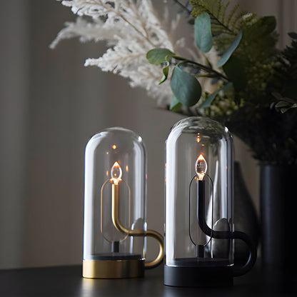 Glass Dome Table Light Atmosphere LED Candle Version Light