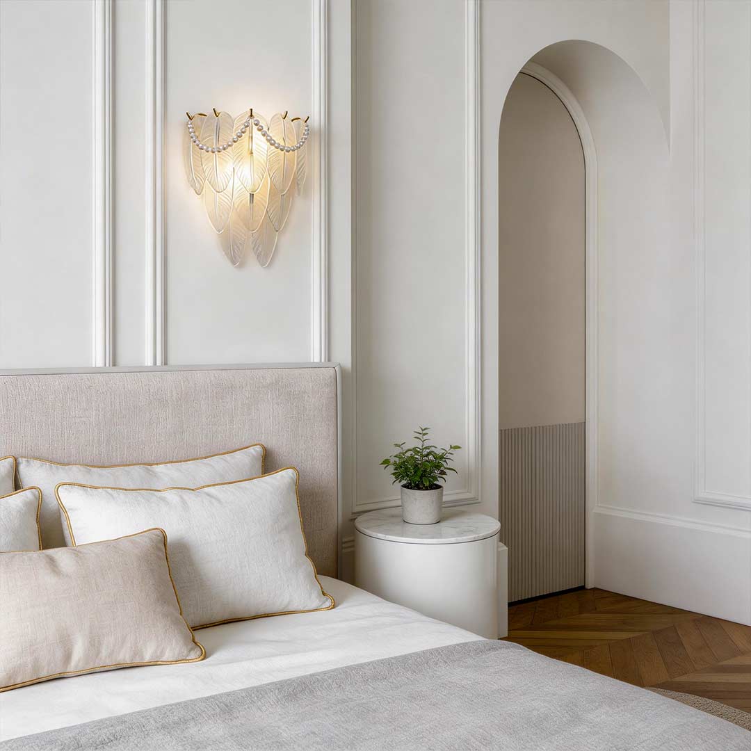 Glass Feather Wall Light Modern Luxury Unique Light