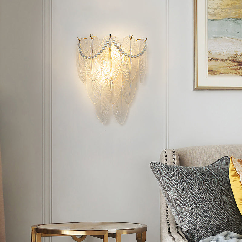 Glass Feather Wall Light Modern Luxury Unique Light