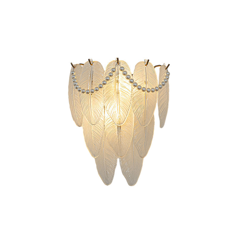 Glass Feather Wall Light Modern Luxury Unique Light
