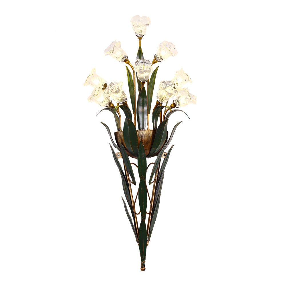 Glass Flower Sconce Country American Style Nature Fixtures