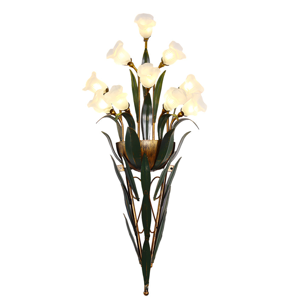 Glass Flower Sconce Country American Style Nature Fixtures