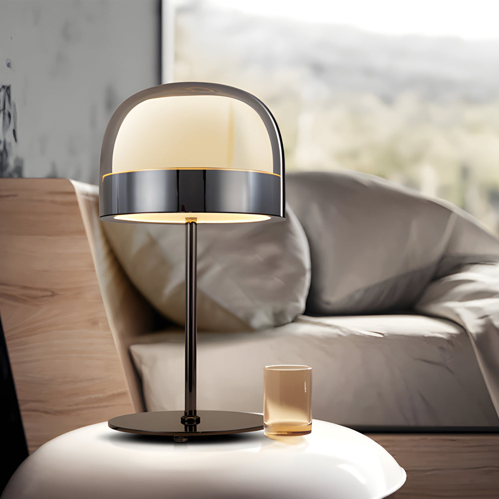 Glass Mushroom Table Lamp Dome-Shaped Ambient LED Light