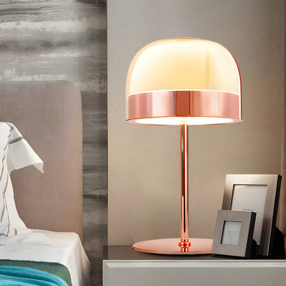 Glass Mushroom Table Lamp Dome-Shaped Ambient LED Light