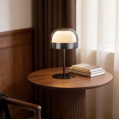 Glass Mushroom Table Lamp Dome-Shaped Ambient LED Light