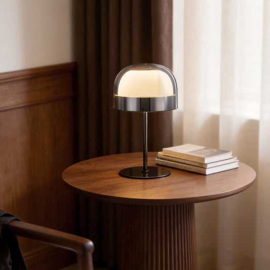 Glass Mushroom Table Lamp Dome-Shaped Ambient LED Light