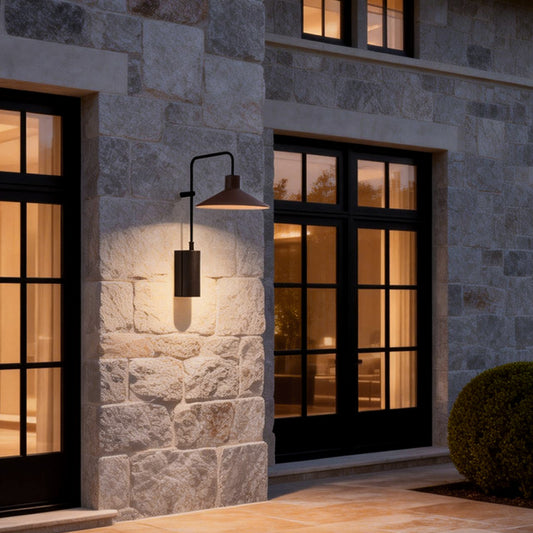 Gooseneck Wall Lamp Modern Long Arm Outdoor Metal Light