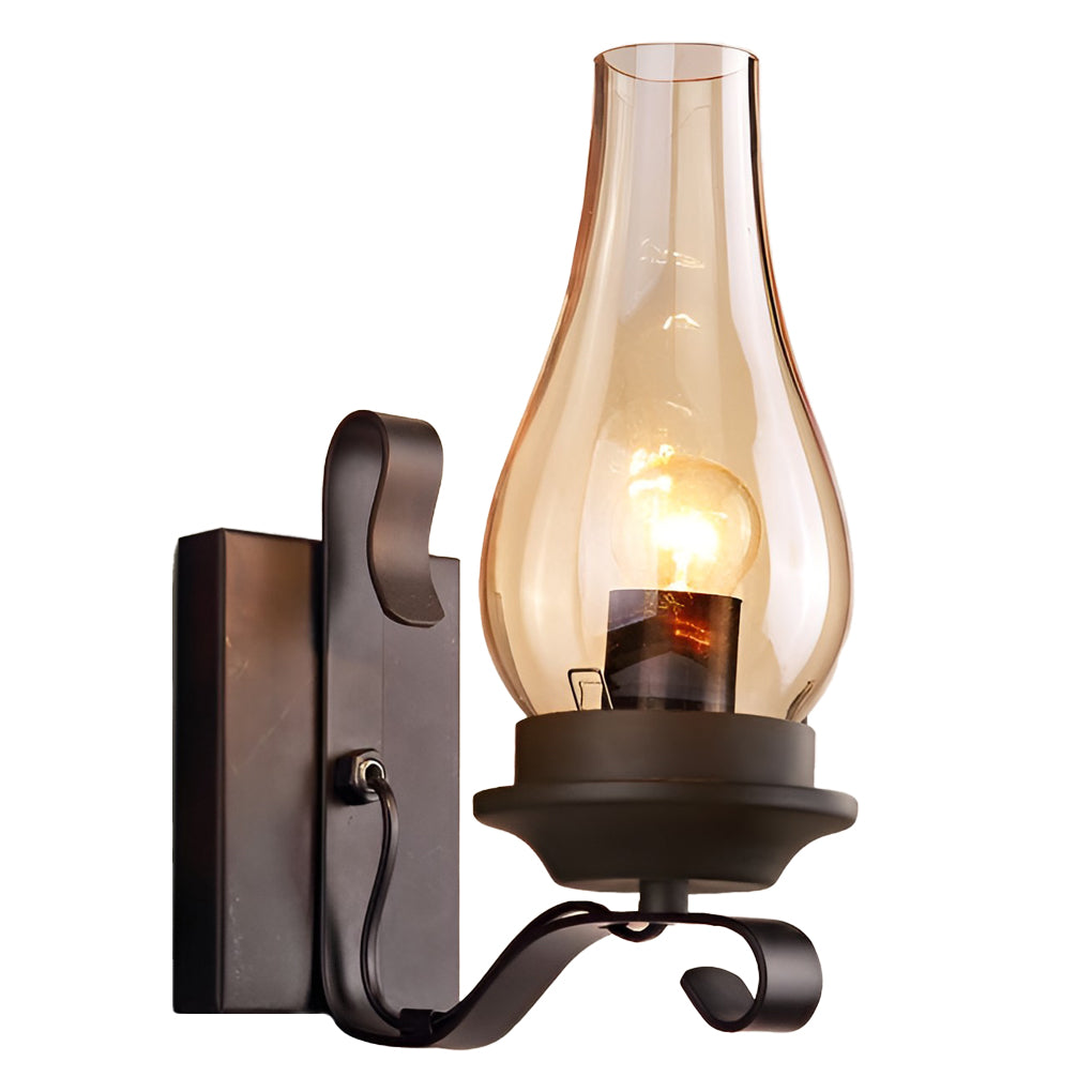 Hurricane Wall Light Black Industrial Vintage Light