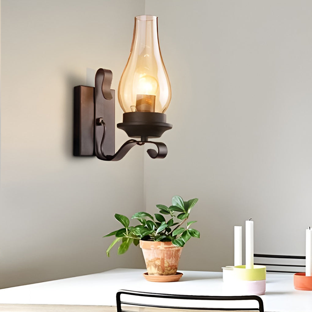 Hurricane Wall Light Black Industrial Vintage Light