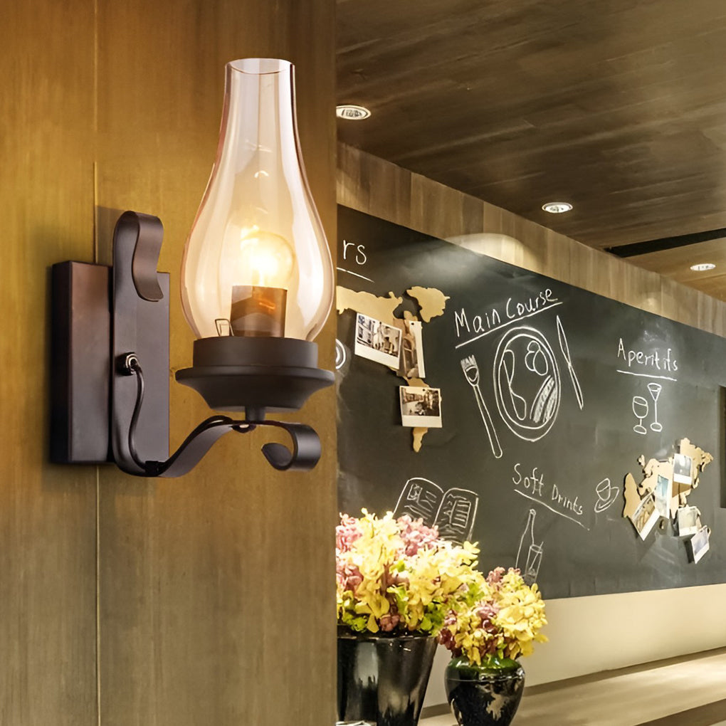 Hurricane Wall Light Black Industrial Vintage Light