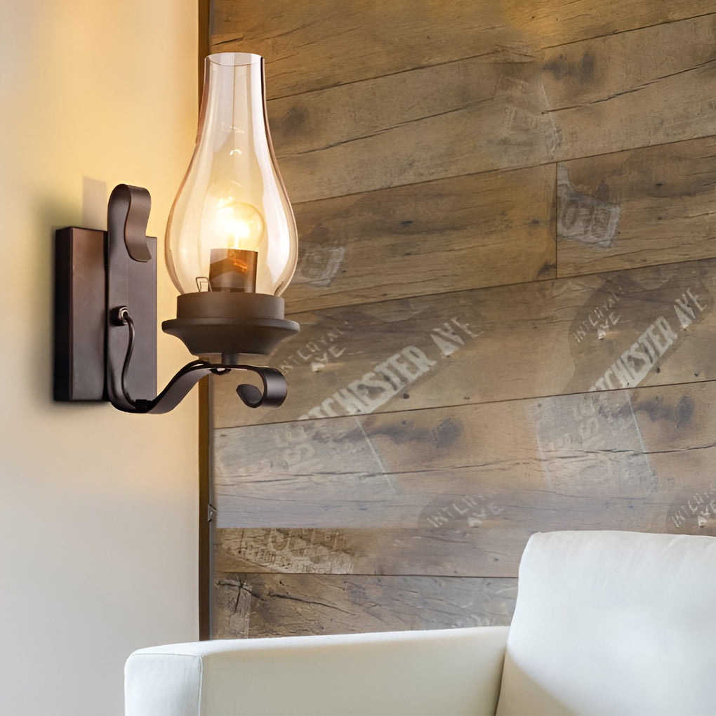 Hurricane Wall Light Black Industrial Vintage Light