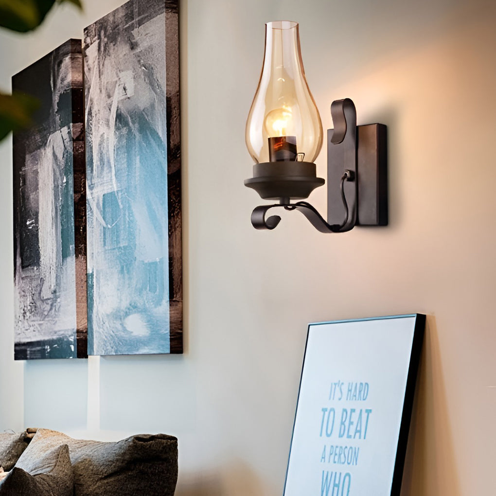Hurricane Wall Light Black Industrial Vintage Light