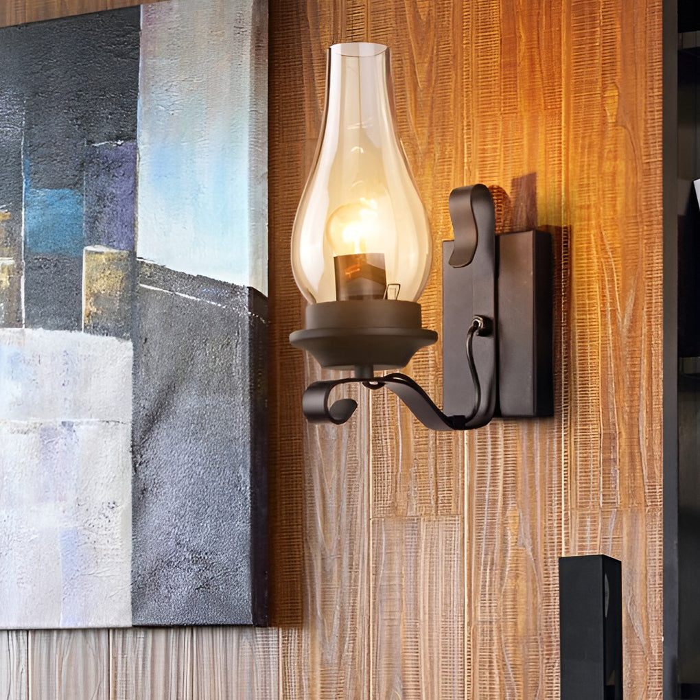 Hurricane Wall Light Black Industrial Vintage Light