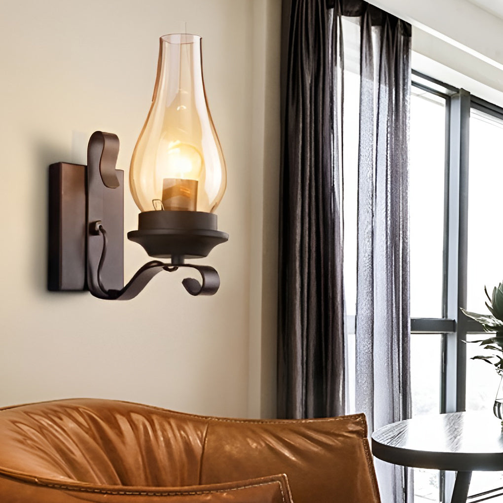 Hurricane Wall Light Black Industrial Vintage Light