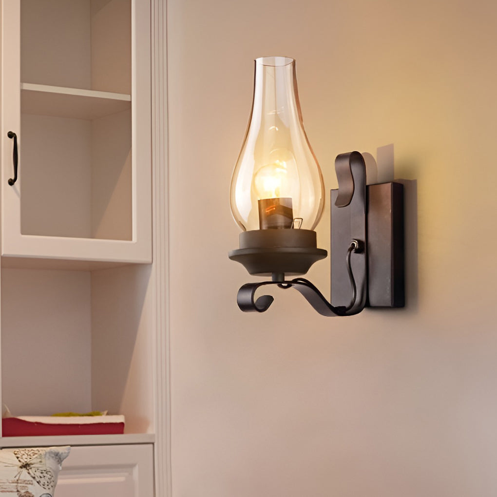 Hurricane Wall Light Black Industrial Vintage Light