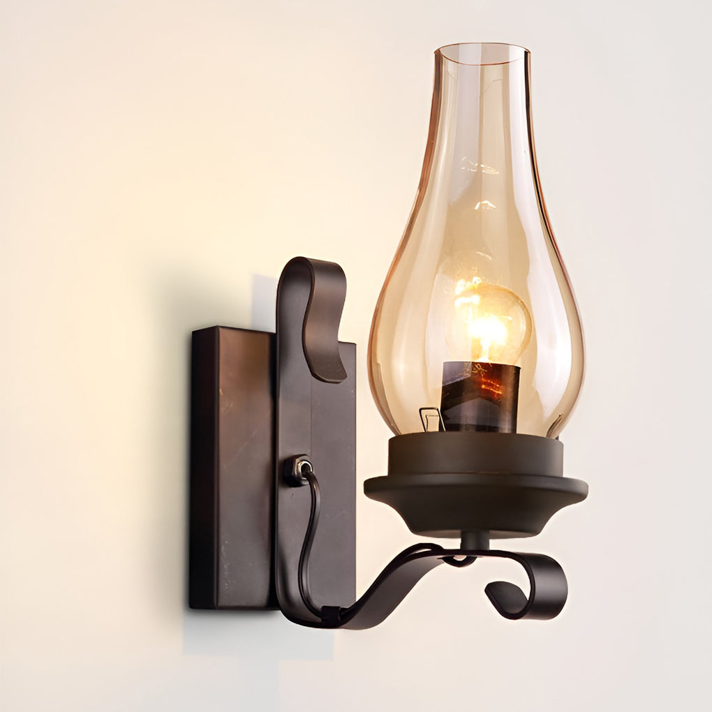 Hurricane Wall Light Black Industrial Vintage Light