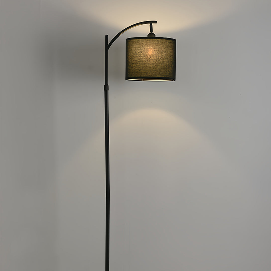 Fabric Shade Floor Lamp Minimalist Arc Metal Living Room Arched Lamp