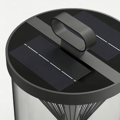 Black Outdoor Lantern Hourglass Design Versatile Portable Light