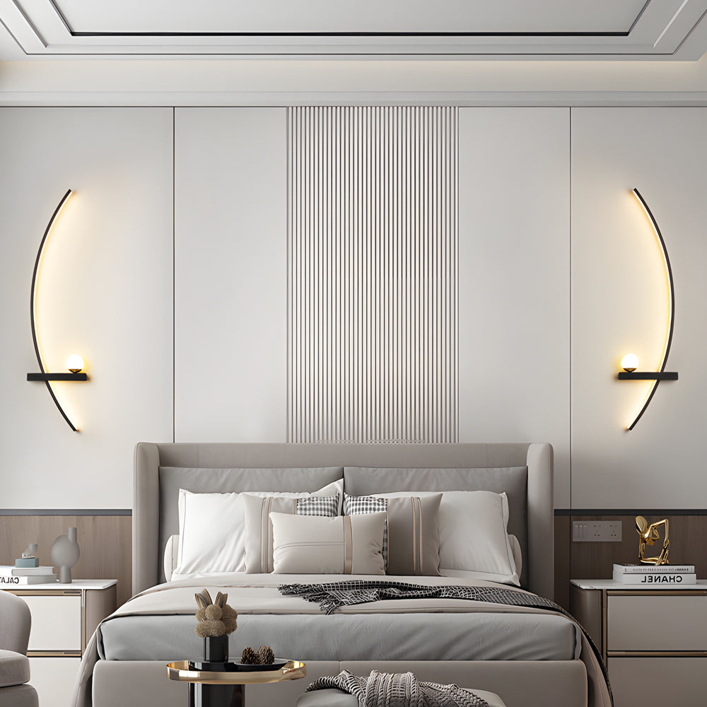 LED Curved Wall Light Modern Elegant Fixture for Home and Living Room