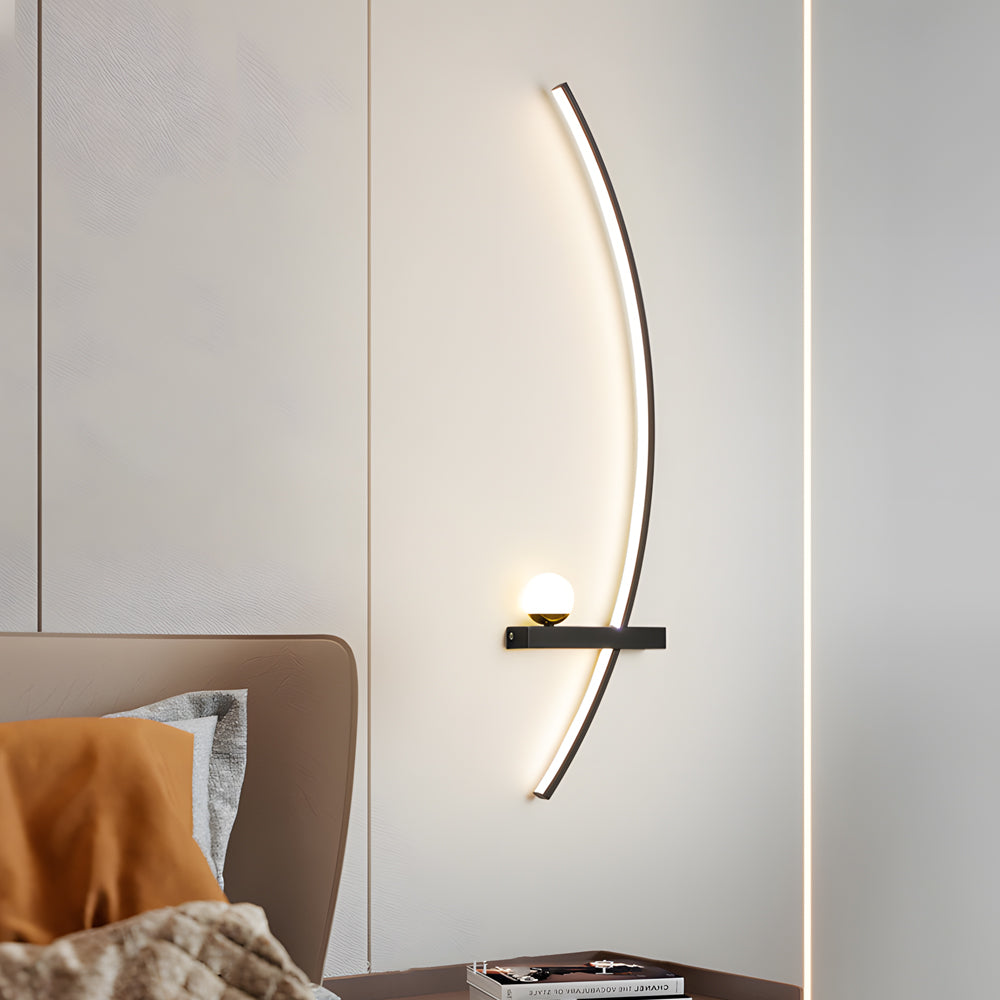 LED Curved Wall Light Modern Elegant Fixture for Home and Living Room