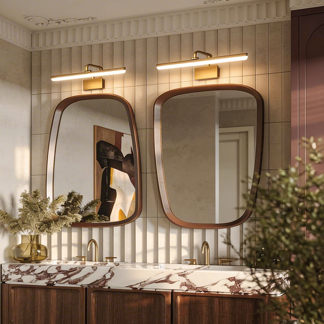 Light Bar Vanity Modern Brass Curved Arm Elegant Light