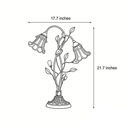Lily Table Lamp Dual Lights and Leaf Ornaments Lights