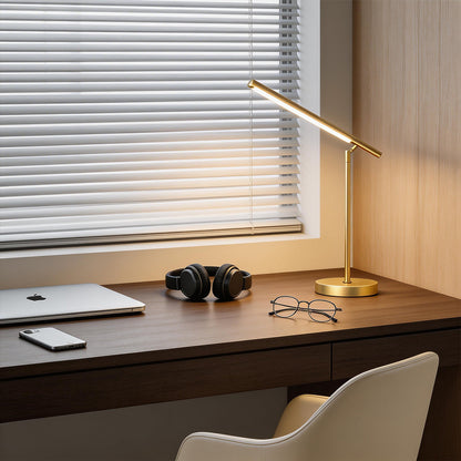 Linear Table Light Copper LED Adjustable Angle Lamp